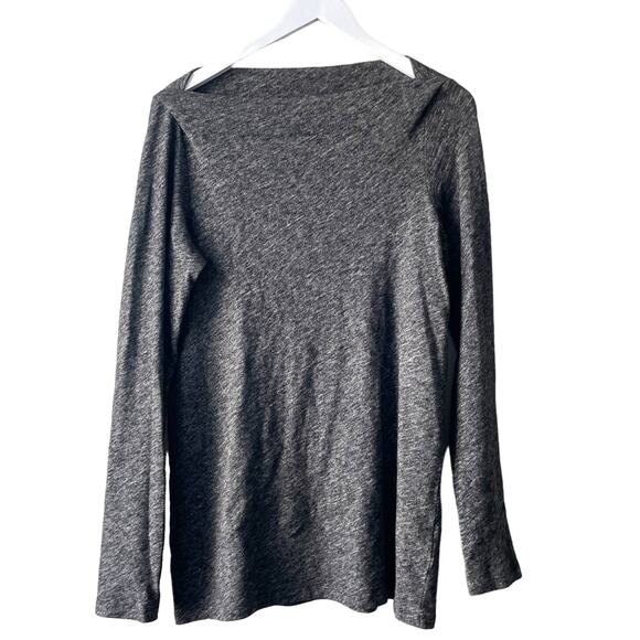 Eileen Fisher Gray Heather Boat Neck Long Sleeve Sweater Tunic Top - XL - Picture 1 of 8